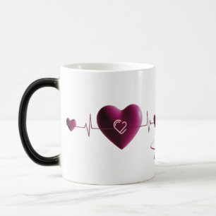Herzschlag der Liebe - Moderne Herzschlagkunst Verwandlungstasse
