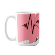 Herzschlag-Design und lebensrettende Hashtag