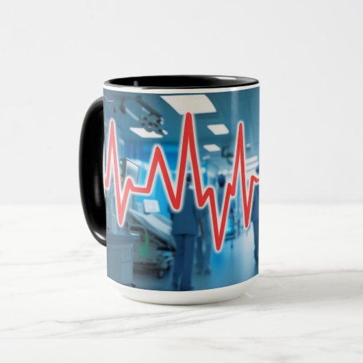 Herzschlag eines Krankenhauses Tasse (Vorderseite Links)