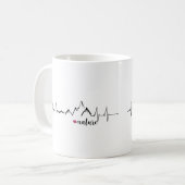 Herzschlag EKG Liebe zu Bergen und Natur Kaffeetasse (Vorderseite Links)
