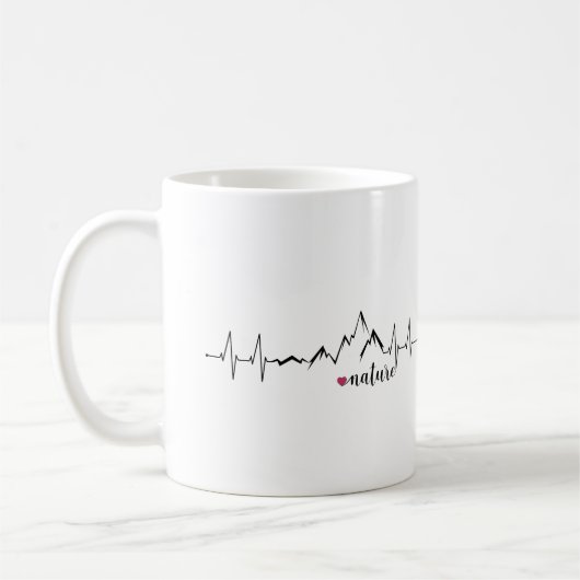 Herzschlag EKG Liebe zu Bergen und Natur Kaffeetasse (Links)