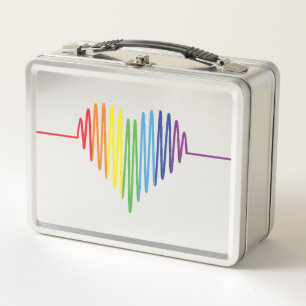 Herzschlag, Farben, Liebe Metall Brotdose