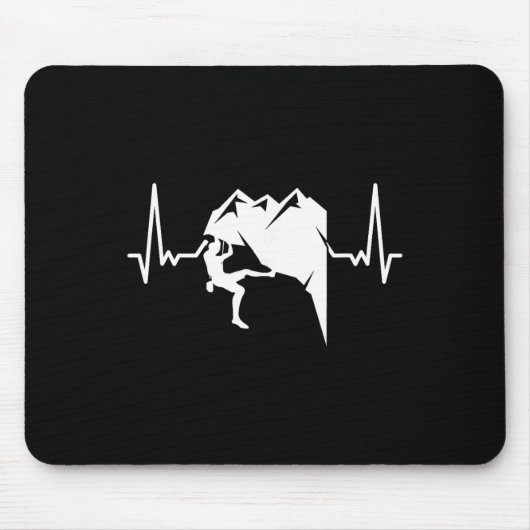 Herzschlag Felsenklettern Bouldering Bergsteiger Mousepad (Vorne)
