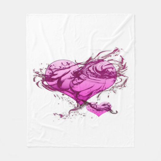 Herzschlag Fleecedecke (Vorderseite)