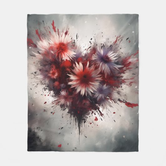 Herzschlag Fleecedecke (Vorderseite)