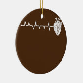 Herzschlag für die Herzkrankheit Keramik Ornament (Rechts)