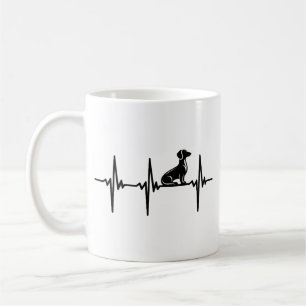Herzschlag für treue Dachshund-Hunde Kaffeetasse