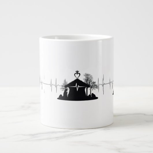 Herzschlag-Geburt-unikate-minimal-Jumbo-Tasse Jumbo-Tasse (Vorderseite)