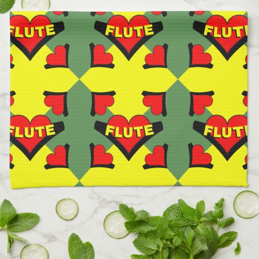 Herzschlag Geschirrtuch (Gefaltet)