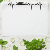 Herzschlag Geschirrtuch (Gefaltet)