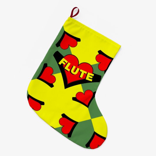 Herzschlag Großer Weihnachtsstrumpf (Vorderansicht (hängend))