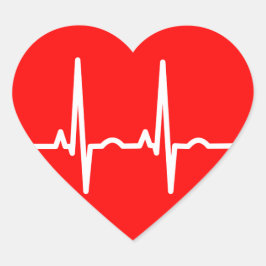 Herzschlag Herz-Aufkleber