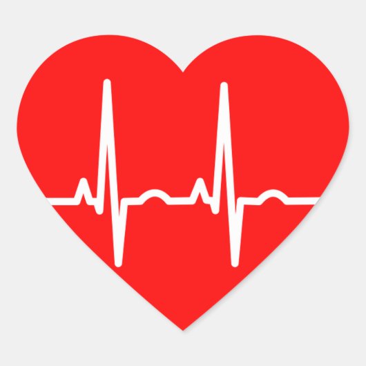 Herzschlag Herz-Aufkleber (Vorderseite)
