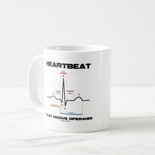 Herzschlag ist mein Modus Operandi Sinus Rhythmus Kaffeetasse (Vorderseite Links)