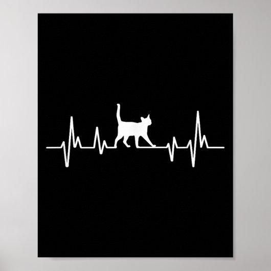 Herzschlag-Katze Poster (Vorne)