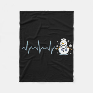 Herzschlag Krankenpfleger Schneemann Krankenschwes Fleecedecke