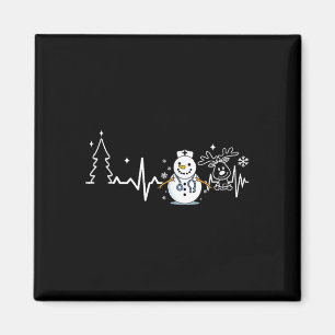 Herzschlag Krankenschwester Schneemann Krankenschw Magnet