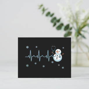 Herzschlag Krankenschwester Schneemann Weihnachten