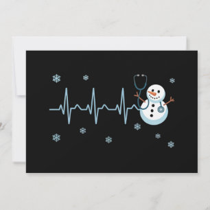 Herzschlag Krankenschwester Schneemann Weihnachten Einladung