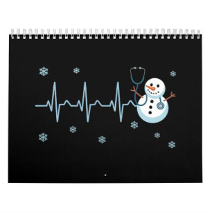 Herzschlag Krankenschwester Schneemann Weihnachten Kalender