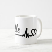 Herzschlag Liebe Personalisierter Individuelle Nam Kaffeetasse (VorderseiteRechts)