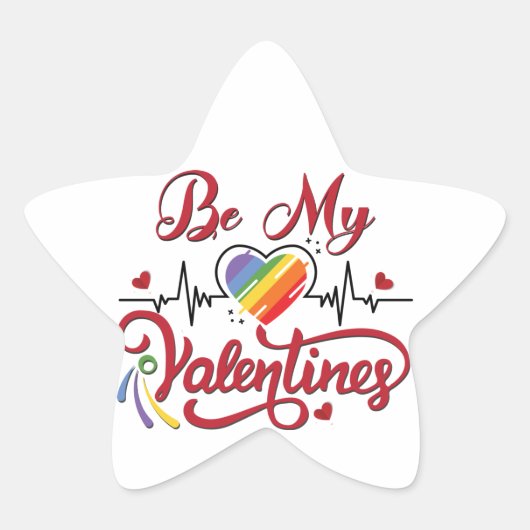 Herzschlag, mein Valentin Stern-Aufkleber (Vorderseite)