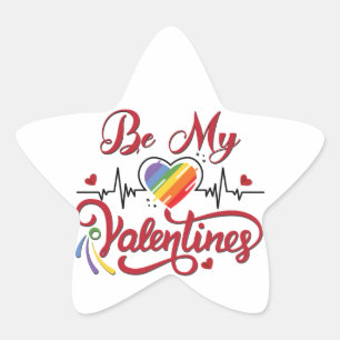 Herzschlag, mein Valentin Stern-Aufkleber