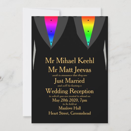 Herzschlag mit dem Pride Gay Empfang Einladung (Vorderseite)