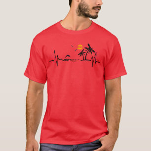Herzschlag mit der tropischen Palmen Tree Beach Is T-Shirt