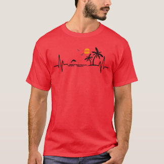 Herzschlag mit der tropischen Palmen Tree Beach Is T-Shirt