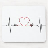 Herzschlag mit inspirational Zitat des Liebelebens Mousepad (Vorne)