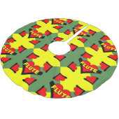 Herzschlag Polyester Weihnachtsbaumdecke (Schrägansicht)