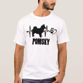 Herzschlag - Pomsky - Hund Bester Freund T-Shirt (Vorderseite)