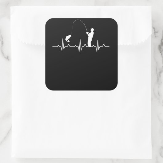 Herzschlag Quadratischer Aufkleber (Tasche)