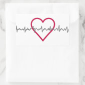 Herzschlag Rechteckiger Aufkleber (Tasche)