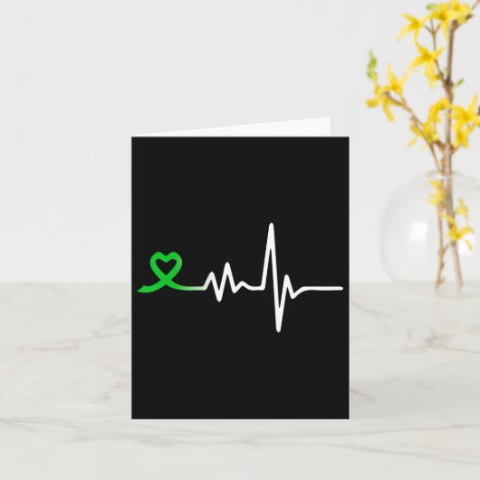 Herzschlag Ribbon psychische Gesundheit Bewusstsei Karte (Gelbe Blume)