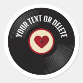 Herzschlag Runder Aufkleber (Vorderseite)