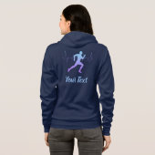 Herzschlag Runner Personalisiert Navy Blue Hoodie (Schwarz voll)