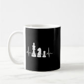 Herzschlag Schach - König Springer Bauer Schachfig Kaffeetasse (Links)