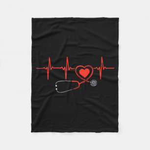 Herzschlag-Schrubben-Valentinstag-Krankenschwester Fleecedecke