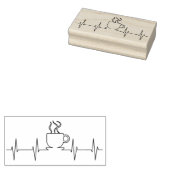 Herzschlag und Kaffee Gummistempel (Stempel)