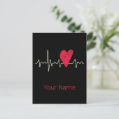 Herzschlag Valentinstag oder Muttertag Feiertagspostkarte (Stehend Vorderseite)