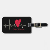 Herzschlag Valentinstag oder Muttertag Gepäckanhänger (Vorderseite horizontal)
