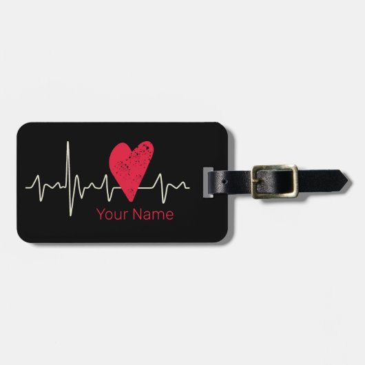 Herzschlag Valentinstag oder Muttertag Gepäckanhänger (Vorderseite horizontal)
