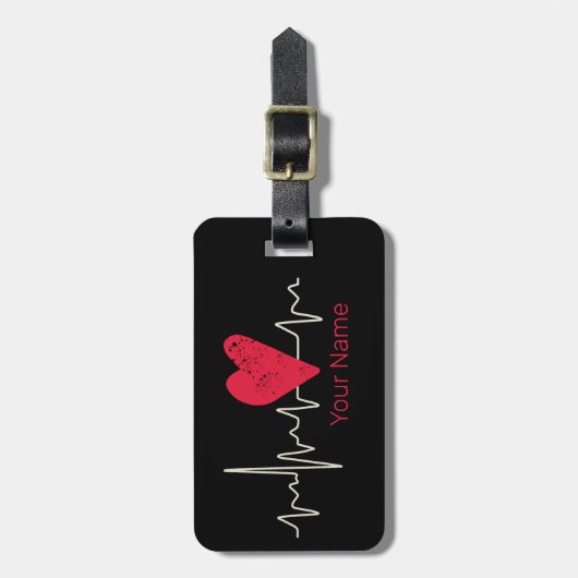 Herzschlag Valentinstag oder Muttertag Gepäckanhänger (Vorderseite vertikal)