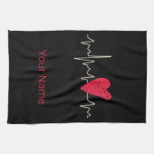 Herzschlag Valentinstag oder Muttertag Geschirrtuch (Horizontal)