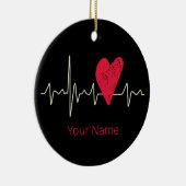 Herzschlag Valentinstag oder Muttertag Keramik Ornament (Rechts)