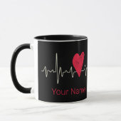 Herzschlag Valentinstag oder Muttertag Tasse (Links)