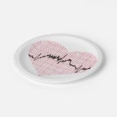 Herzschlag VII Pappteller (Schrägansicht)