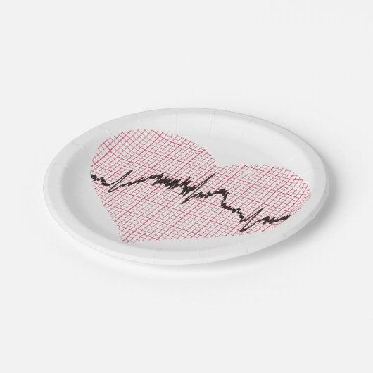 Herzschlag VII Pappteller (Schrägansicht)